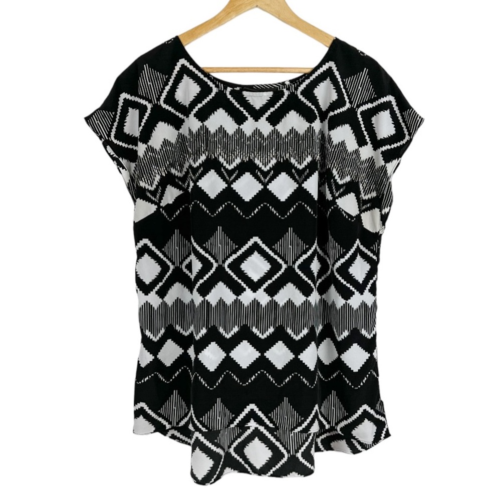 Lane Bryant Bead Embellished Cap Sleeve Hi-Low Blouse Size 14/16